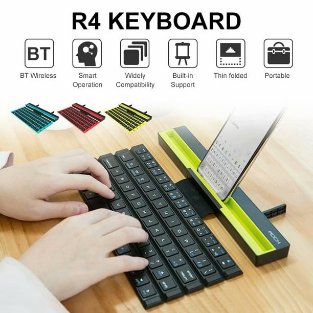 Blue-Ocean-11 Wireless Foldable Bluetooth Keyboard Mini 64 Key Keypad for Windows/Android/IOS for mobile tablet PC computer 